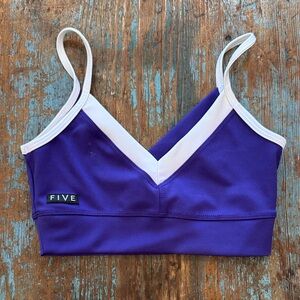 Five Kids Dance Costume Top in Vibrant Purple and White